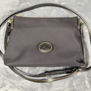 VTG Dooney Bourke Nylon Leather Trim Black Crossbody Bag Purse USA EUC